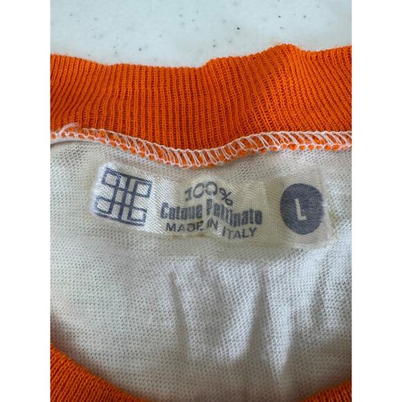 Vintage I Love Roma Colosseum T-Shirt Italy Cotton White Maroon Short Sleeve 70s - Picture 3 of 11